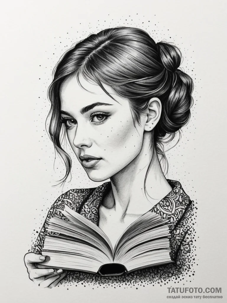 A phrase "a well-read woman is a dangerous cr... - эскиз тату (№1751989491_0, 08.07.2025 15:44) — Tatufoto.com