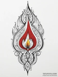A tiny, minimalist flame, a symbol of inner f... - эскиз тату (№1751996191_0, 08.07.2025 17:36) — Tatufoto.com