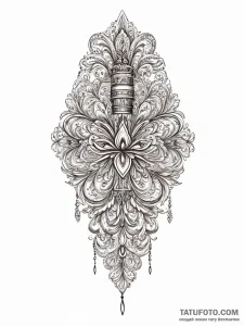 A beautiful, ornate fountain pen, as if signi... - эскиз тату (№1751996519_0, 08.07.2025 17:41) — Tatufoto.com