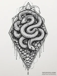 A snake, coiled seductively around a dripping... - эскиз тату (№1751996682_0, 08.07.2025 17:44) — Tatufoto.com