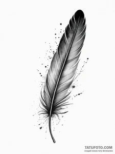 A single, perfect feather, turning into a qui... - эскиз тату (№1751997052_0, 08.07.2025 17:50) — Tatufoto.com