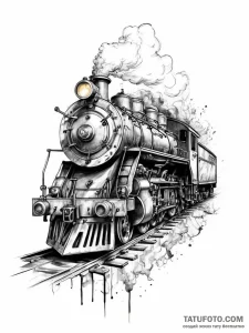 A powerful steam engine, a symbol of relentle... - эскиз тату (№1751997217_0, 08.07.2025 17:53) — Tatufoto.com