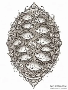 A pack of piranhas, swarming, concept art for... - эскиз тату (№1751997382_0, 08.07.2025 17:56) — Tatufoto.com