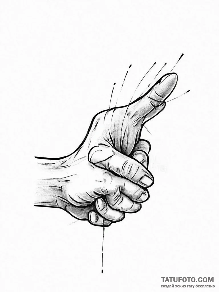 A human hand, offering a hand of friendship t... - эскиз тату (№1751997966_0, 08.07.2025 18:06) — Tatufoto.com