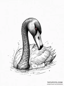 A beautiful, realistic black swan, with a sin... - эскиз тату (№1751999297_0, 08.07.2025 18:28) — Tatufoto.com