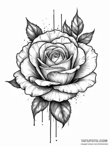 A single, perfect rose, its petals are soft,... - эскиз тату (№1752000626_0, 08.07.2025 18:50) — Tatufoto.com