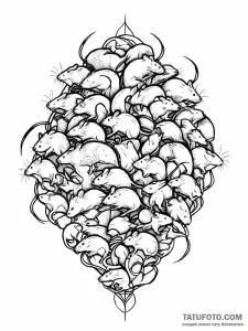 A pack of rats, swarming, a symbol of overwhe... - эскиз тату (№1752002885_0, 08.07.2025 19:28) — Tatufoto.com