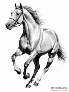 A beautiful, detailed drawing of a racehorse,... - эскиз тату (№1752002970_0, 08.07.2025 19:29) — Tatufoto.com