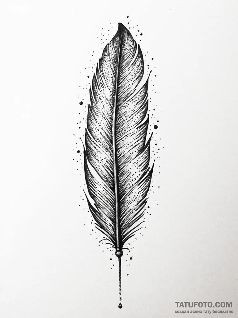 A beautiful, abstract feather, breaking apart... - эскиз тату (№1752003226_0, 08.07.2025 19:33) — Tatufoto.com