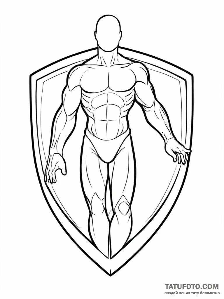 A person, whose body is a giant, protective s... - эскиз тату (№1752004250_0, 08.07.2025 19:50) — Tatufoto.com