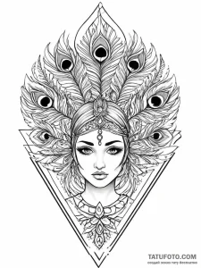 A woman's face, peeking from behind a fan mad... - эскиз тату (№1752004335_0, 08.07.2025 19:52) — Tatufoto.com