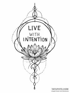 The phrase "live with intention" - эскиз тату (№1752004675_0, 08.07.2025 19:57) — Tatufoto.com