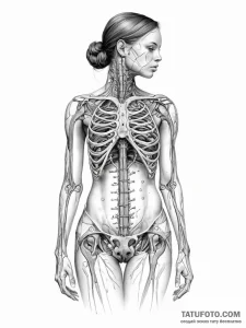 A girl whose body is a beautiful, detailed an... - эскиз тату (№1752004760_0, 08.07.2025 19:59) — Tatufoto.com