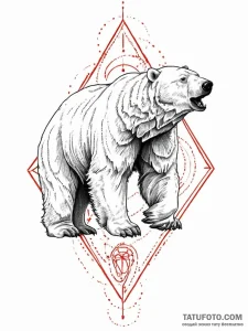 A powerful polar bear, a symbol of arctic fer... - эскиз тату (№1752005610_0, 08.07.2025 20:13) — Tatufoto.com