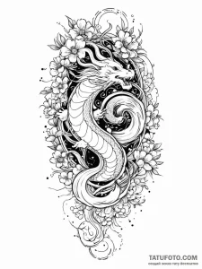 A beautiful, delicate pattern of art nouveau... - эскиз тату (№1752005696_0, 08.07.2025 20:14) — Tatufoto.com