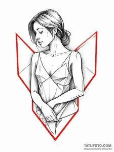 A girl whose body is made of folded paper, li... - эскиз тату (№1752005781_0, 08.07.2025 20:16) — Tatufoto.com