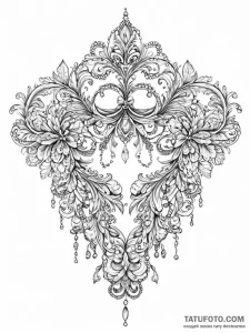 A beautiful, ornate filigree pattern, flowing... - эскиз тату (№1752006036_0, 08.07.2025 20:20) — Tatufoto.com