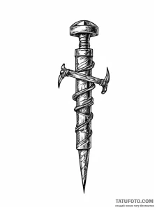 A single, rusty nail - эскиз тату (№1752006632_0, 08.07.2025 20:30) — Tatufoto.com