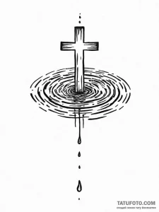 A single, clear drop of water, creating rippl... - эскиз тату (№1752007484_0, 08.07.2025 20:44) — Tatufoto.com