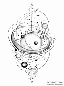 A beautiful, abstract space scene, with water... - эскиз тату (№1752008335_0, 08.07.2025 20:58) — Tatufoto.com