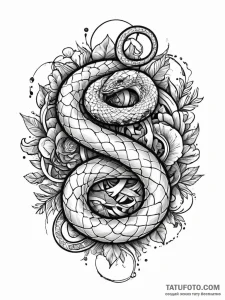 A snake, its body forming a beautiful, protec... - эскиз тату (№1752009791_0, 08.07.2025 21:23) — Tatufoto.com