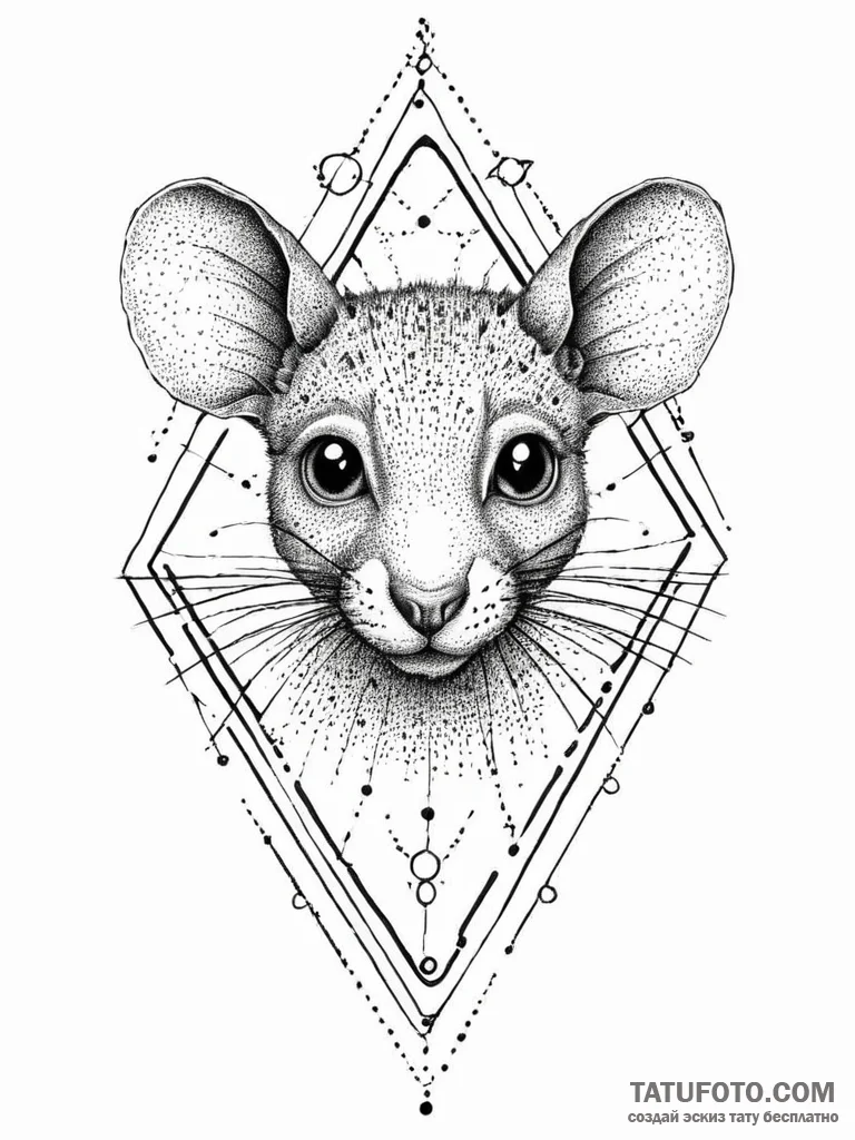 A pack of spectral rats, their eyes glowing g... - эскиз тату (№1752010049_0, 08.07.2025 21:27) — Tatufoto.com