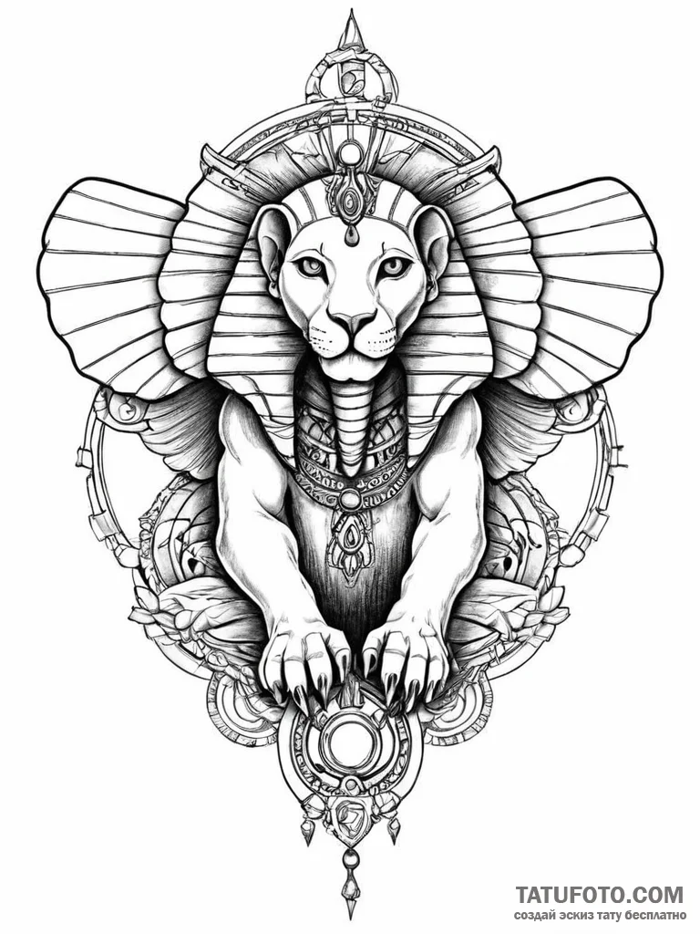 A beautiful, but deadly sphinx, its claws are... - эскиз тату (№1752011419_0, 08.07.2025 21:50) — Tatufoto.com