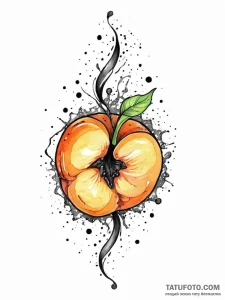 A beautiful, perfect peach, but a worm is cra... - эскиз тату (№1752012105_0, 08.07.2025 22:01) — Tatufoto.com