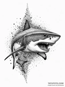 A powerful tiger shark, a solitary and aggres... - эскиз тату (№1752013041_0, 08.07.2025 22:17) — Tatufoto.com