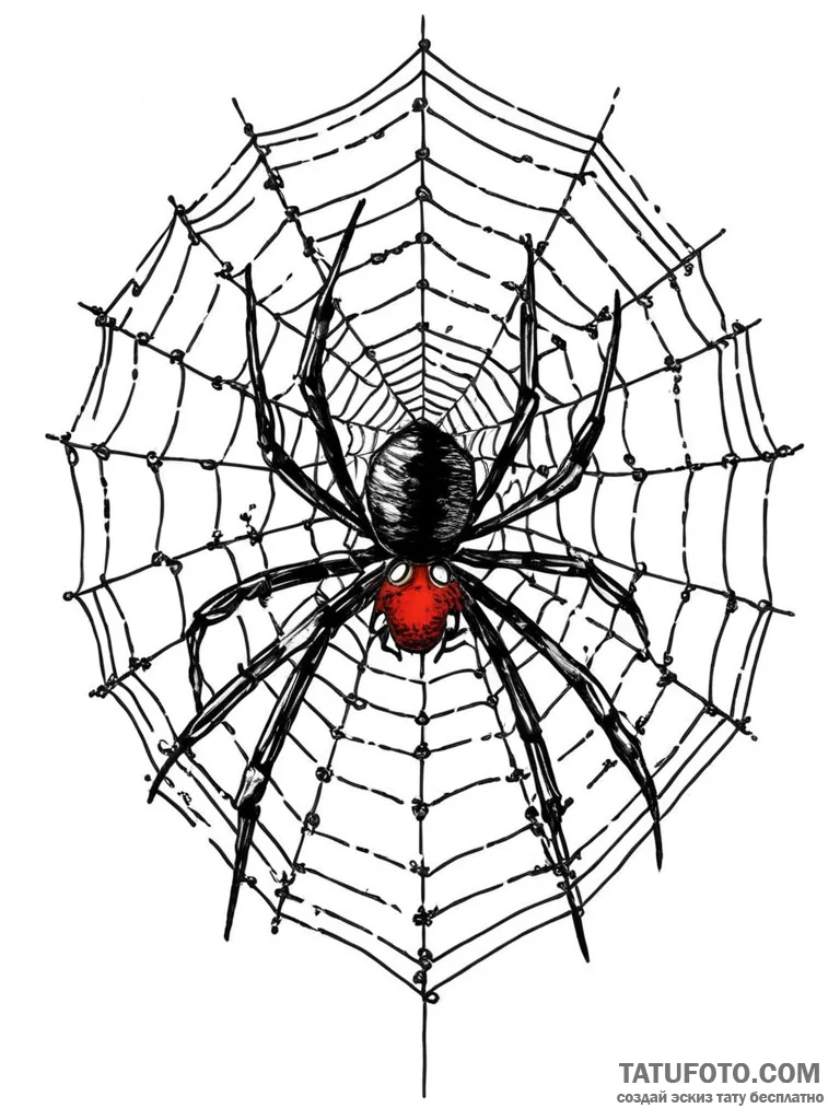 A spider, but its web is a complex stock mark... - эскиз тату (№1752013554_0, 08.07.2025 22:25) — Tatufoto.com