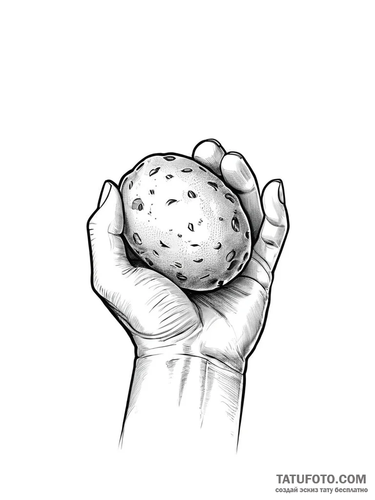 A drawing of a hand, holding a single, small... - эскиз тату (№1752014142_0, 08.07.2025 22:35) — Tatufoto.com