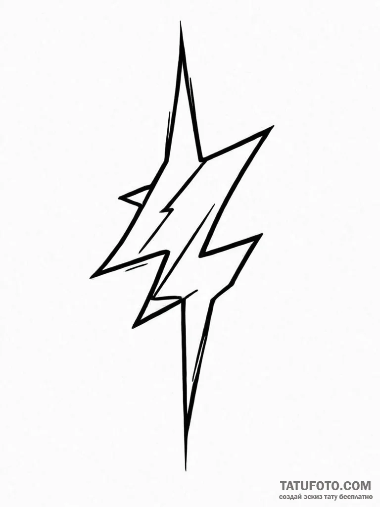 A tiny, minimalist lightning bolt, a symbol o... - эскиз тату (№1752014482_0, 08.07.2025 22:41) — Tatufoto.com