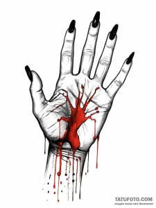 A human hand, with long, sharp fingernails, p... - эскиз тату (№1752015850_0, 08.07.2025 23:04) — Tatufoto.com