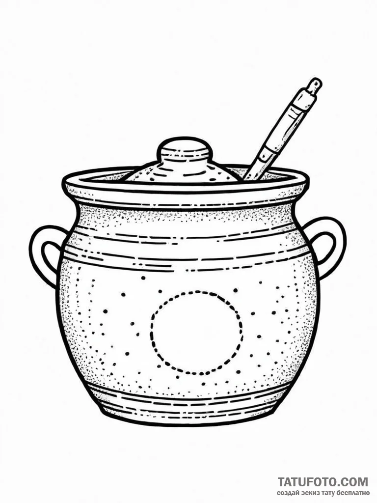 A beautiful, but simple clay pot, being mende... - эскиз тату (№1752015936_0, 08.07.2025 23:05) — Tatufoto.com