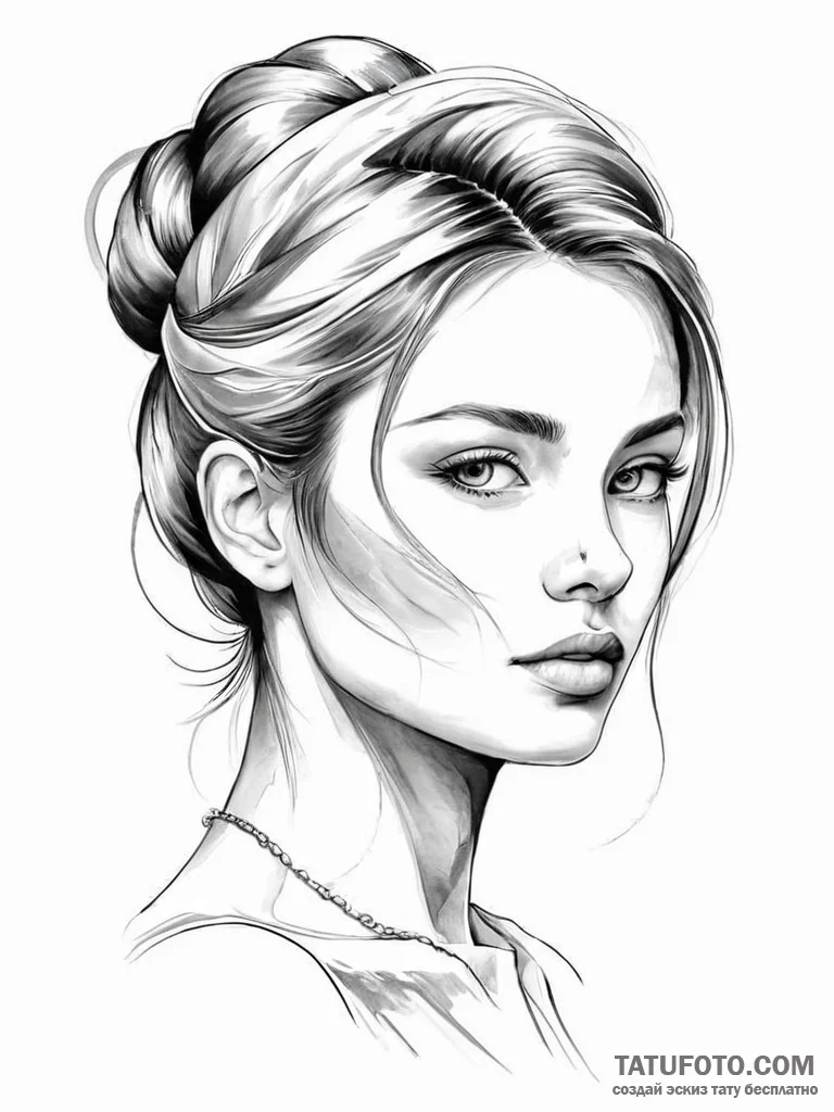 A beautiful woman with her skin having the te... - эскиз тату (№1752016280_0, 08.07.2025 23:11) — Tatufoto.com