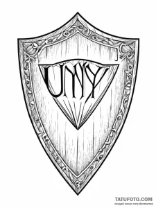 A single, powerful word "unyielding", carved... - эскиз тату (№1752016622_0, 08.07.2025 23:17) — Tatufoto.com