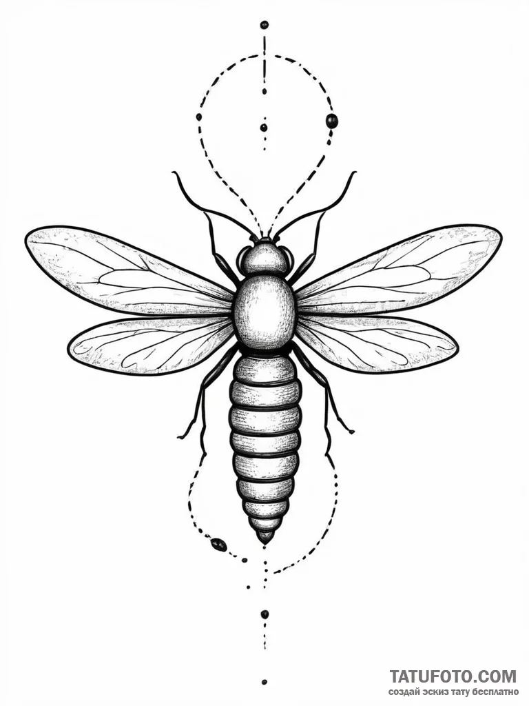 A beautiful, but determined firefly, its ligh... - эскиз тату (№1752016962_0, 08.07.2025 23:22) — Tatufoto.com