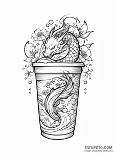 A simple drawing of instant coffee in a styro... - эскиз тату (№1752017219_0, 08.07.2025 23:26) — Tatufoto.com