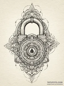 A drawing of a padlock, but there is no key,... - эскиз тату (№1752017389_0, 08.07.2025 23:29) — Tatufoto.com