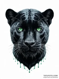A beautiful, realistic black panther, its eye... - эскиз тату (№1752017730_0, 08.07.2025 23:35) — Tatufoto.com