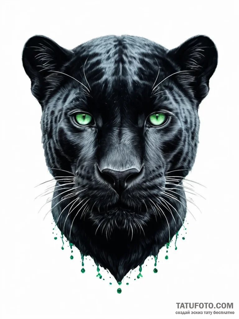 A beautiful, realistic black panther, its eye... - эскиз тату (№1752017730_0, 08.07.2025 23:35) — Tatufoto.com
