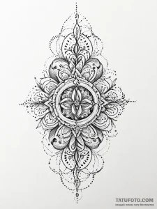 A beautiful, delicate pattern of swirls and f... - эскиз тату (№1752017814_0, 08.07.2025 23:36) — Tatufoto.com