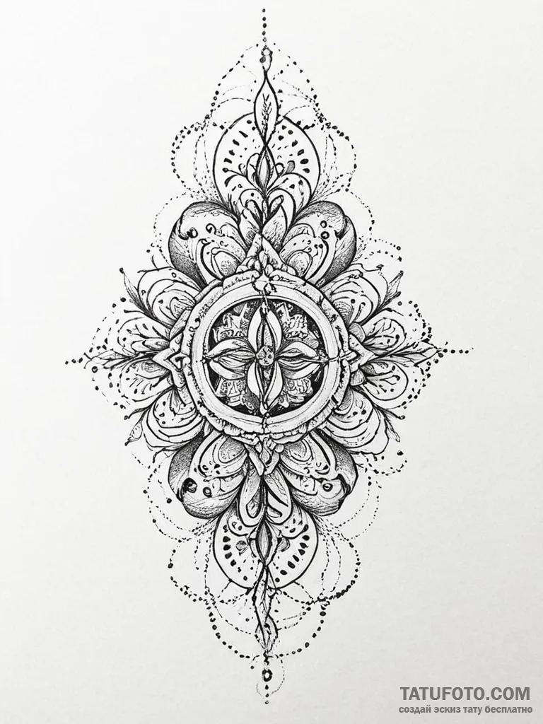 A beautiful, delicate pattern of swirls and f... - эскиз тату (№1752017814_0, 08.07.2025 23:36) — Tatufoto.com