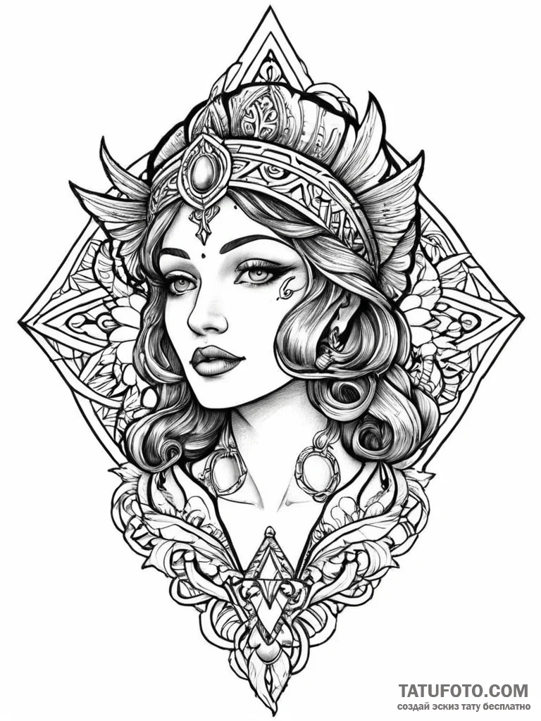 A phrase "goddess of her own world", tattoo d... - эскиз тату (№1752017900_0, 08.07.2025 23:38) — Tatufoto.com