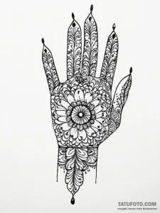A beautiful, delicate henna-inspired pattern... - эскиз тату (№1752019177_0, 08.07.2025 23:59) — Tatufoto.com