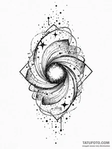 A galaxy, painted in a beautiful, swirling wa... - эскиз тату (№1752020118_0, 09.07.2025 00:15) — Tatufoto.com