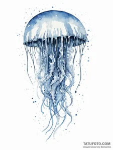 A beautiful, abstract jellyfish, its tentacle... - эскиз тату (№1752020371_0, 09.07.2025 00:19) — Tatufoto.com
