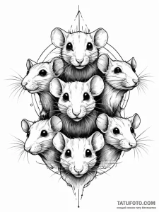 A pack of spectral rats, their eyes glowing g... - эскиз тату (№1752053017_0, 09.07.2025 09:23) — Tatufoto.com