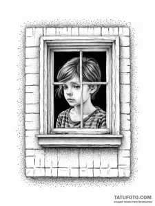 A drawing of a person looking through a barre... - эскиз тату (№1752053102_0, 09.07.2025 09:25) — Tatufoto.com