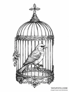 A beautiful, ornate cage, gilded and luxuriou... - эскиз тату (№1752053446_0, 09.07.2025 09:30) — Tatufoto.com